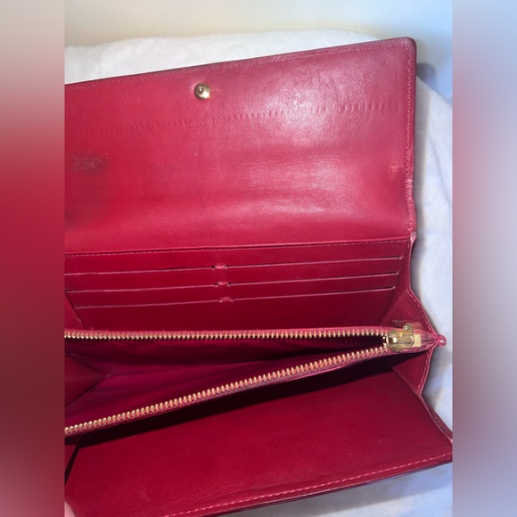 LOUIS VUITTON Vernis Portefeuille Sarah Rayeur Bifold Long Wallet M91716 - Picture 6 of 11